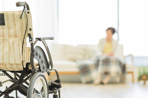 Senior lady in a wheelchair