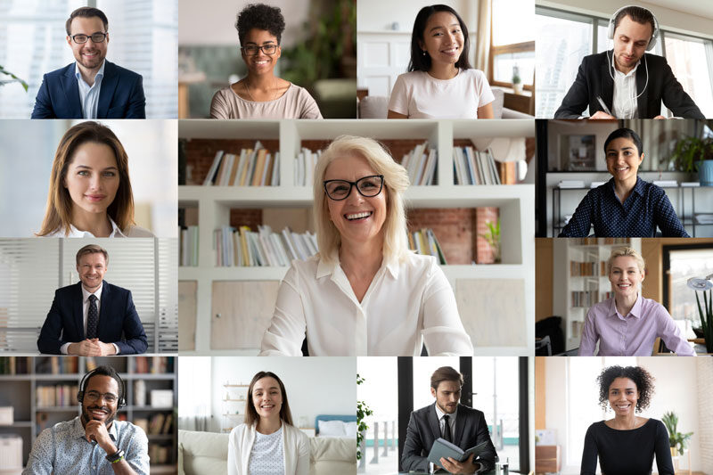 People attending an online webinar